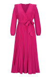 Elegant Solid Solid Color V Neck A Line Dresses