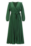 Elegant Solid Solid Color V Neck A Line Dresses