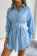 Sweet Elegant Solid Buckle Buttons Turndown Collar Irregular Dress Dresses