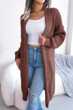Sweet Elegant Solid Solid Color Cardigan Collar Tops