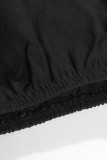 Elegant Solid Pocket Frenulum Solid Color Turndown Collar Long Sleeve Dresses