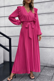 Elegant Solid Solid Color V Neck A Line Dresses