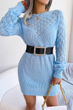 Sweet Elegant Solid Hollowed Out Without Belt Off the Shoulder One Step Skirt Dresses