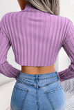 Street Solid Asymmetrical Half A Turtleneck Tops