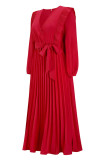 Elegant Solid Solid Color V Neck A Line Dresses