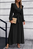 Elegant Solid Solid Color V Neck A Line Dresses