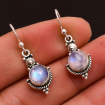 Vintage Carved Natural Stone Earrings