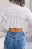 Street Solid Asymmetrical Half A Turtleneck Tops