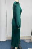 Elegant College Solid Solid Color V Neck Wrapped Skirt Dresses