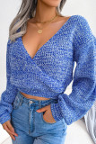 Street Solid Solid Color V Neck Tops