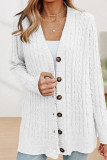 Casual Solid Buttons Solid Color V Neck Tops