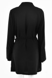 Sexy Elegant Solid Patchwork Frenulum With Belt V Neck Wrapped Skirt Dresses