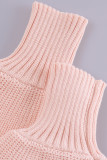 Elegant Solid Zipper Turndown Collar Tops