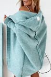 Street Solid Asymmetrical Solid Color Hooded Collar Tops