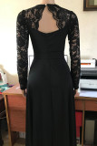 Elegant Formal Solid Lace Asymmetrical V Neck A Line Dresses