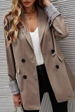 Fashion Work Solid Buttons Turndown Collar Outerwear