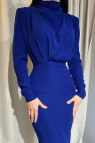 Celebrities Elegant Solid Patchwork O Neck One Step Skirt Dresses