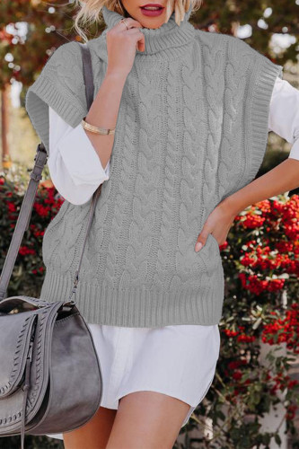 Fashion Casual Solid Patchwork Turtleneck Tops