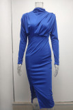 Celebrities Elegant Solid Patchwork O Neck One Step Skirt Dresses