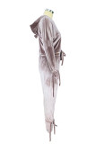 Elegant Solid Solid Color Hooded Collar Long Sleeve Two Pieces