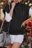 Fashion Casual Solid Patchwork Turtleneck Tops