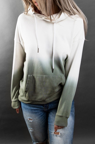 Fashion Sweet Print Pocket Hooded Collar Tops