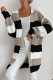 Fashion Casual Color Block Contrast V Neck Tops