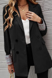 Fashion Work Solid Buttons Turndown Collar Outerwear