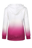 Fashion Sweet Print Pocket Hooded Collar Tops
