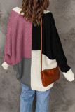 Fashion Casual Color Block Contrast Tops