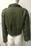 Street Solid O Neck Outerwear