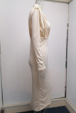 Celebrities Elegant Solid Patchwork O Neck One Step Skirt Dresses