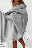 Street Solid Asymmetrical Solid Color Hooded Collar Tops