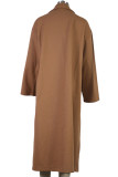 Work Elegant Solid Solid Color Turndown Collar Outerwear