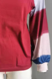 Casual Striped Patchwork Contrast O Neck Tops