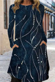 Casual Street Print Printing O Neck A Line Dresses