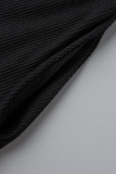 Casual Solid Patchwork Buckle A Line Dresses