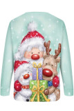 Print Printing O Neck Tops