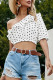 Fashion Street Polka Dot Patchwork One Shoulder Tops