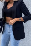 Fashion Casual Print Patchwork Turndown Collar Outerwear