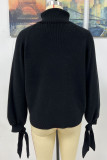 Casual Solid Frenulum O Neck Sweaters