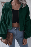 Casual Street Solid Patchwork Zipper Turndown Collar Outerwear