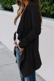Casual Solid Patchwork Asymmetrical Turndown Collar Outerwear