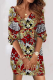 Casual Print Patchwork V Neck Straight Dresses
