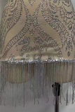 Fashion Elegant Tassel Sequined V Neck Evening Dress Dresses