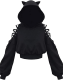 Casual Solid Hollowed Out Patchwork Hooded Collar Tops