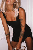 Sexy Solid Backless Pullovers Strap Dress Dresses