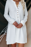 Casual Solid Patchwork Buckle A Line Dresses