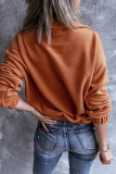 Casual Solid Zipper Collar Tops