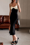 Sexy Solid Spaghetti Strap Irregular Dress Dresses